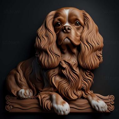 3D model Cavalier King Charles Spaniel dog (STL)